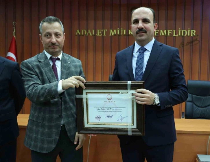 Konya Büyükşehir Belediye Başkanı Altay mazbatasını aldı
