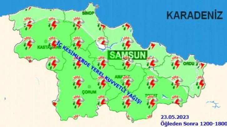 Samsun’da metrekareye 41,6 kilo yağış düştü