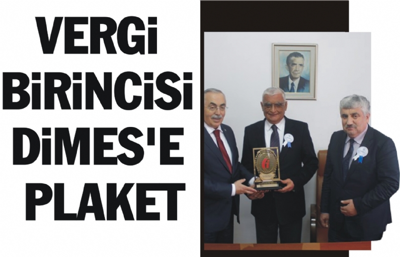 Vali Cevdet Can, Dimes AŞ`yi ziyaret ederek Dimes Yönetim Kurulu Başkanı Orhan Ziya Diren`e plaket takdim etti.