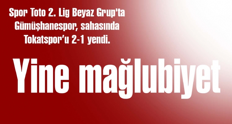 SpToto 2. Lig Beyaz Grup`ta Gümüşhanespor, sahasında Tokatsporu 2-1 yendi.