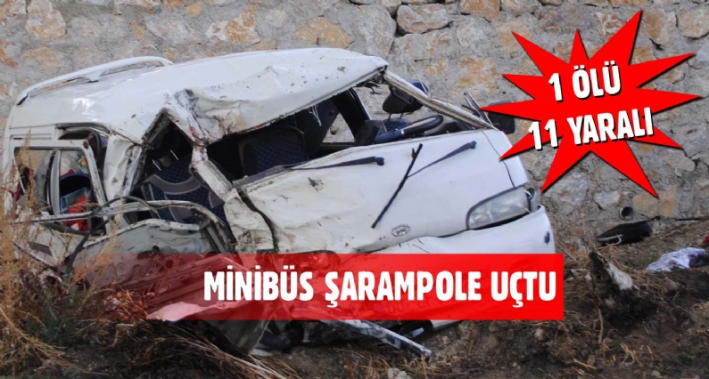 Amasyada minibüsün şarampole uçtuğu kazada 1 kişi hayatını kaybetti, 11 kişi yaralandı.
Edinilen bilgiye göre, İstanbuldan, Tokatın Turhal ilçesine giden Ahmet Özeri (45) yönetimindeki 60 EF 449 plakalı minibüs Amasya mer