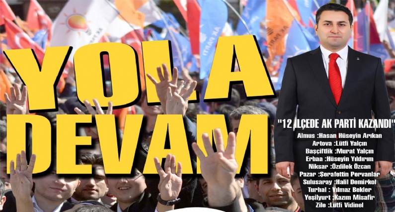 AK Parti Tokat İl Başkanı Adem Çelik, kesin olmayan sonuçlara göre 12 ilçede seçimi kazandıklarını söyledi.