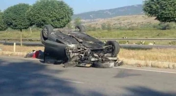 Amasya’da otomobil takla attı: 1 yaralı