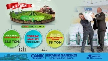 Canik’te çiftçilere 25,5 ton gübre ve 35 ton buğday tohumu desteği