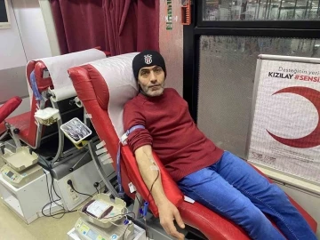 Kan bağışına destek verdiler
