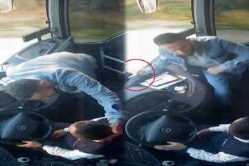 Samsun'da korku dolu anlar: Yolcu otobüsünde kaptanı bıçakla rehin alıp aracı kaçırdı