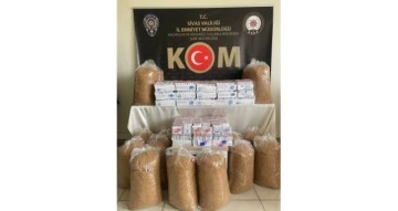 Sivas’ta 102 kilogram kaçak tütün ele geçirildi