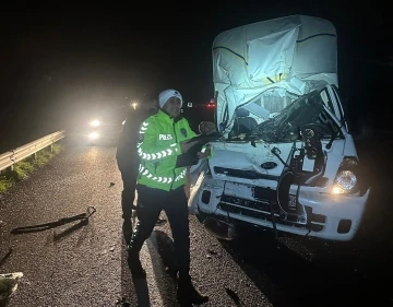 TEM’de kamyonet kamyona çarptı: 1 ölü
