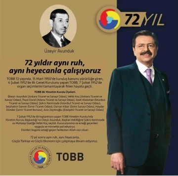 Türkiye Odalar ve Borsalar Birliği 72 yaşında
